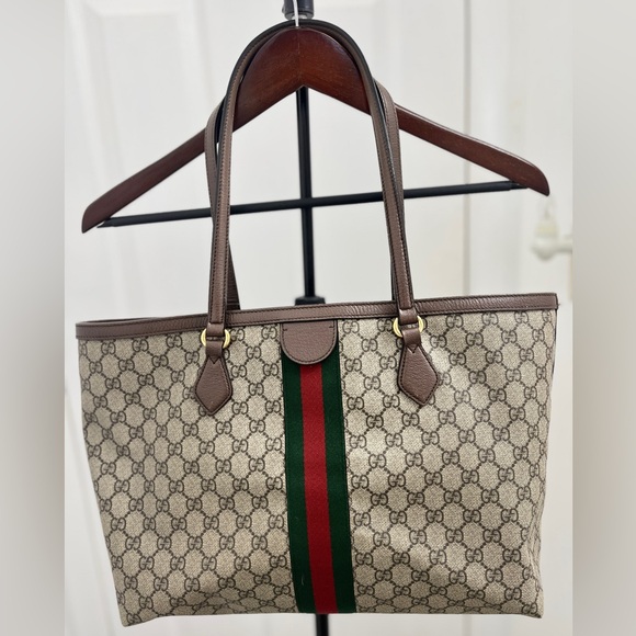 Gucci Ophidia GG medium tote - beige and ebony - Picture 3 of 9